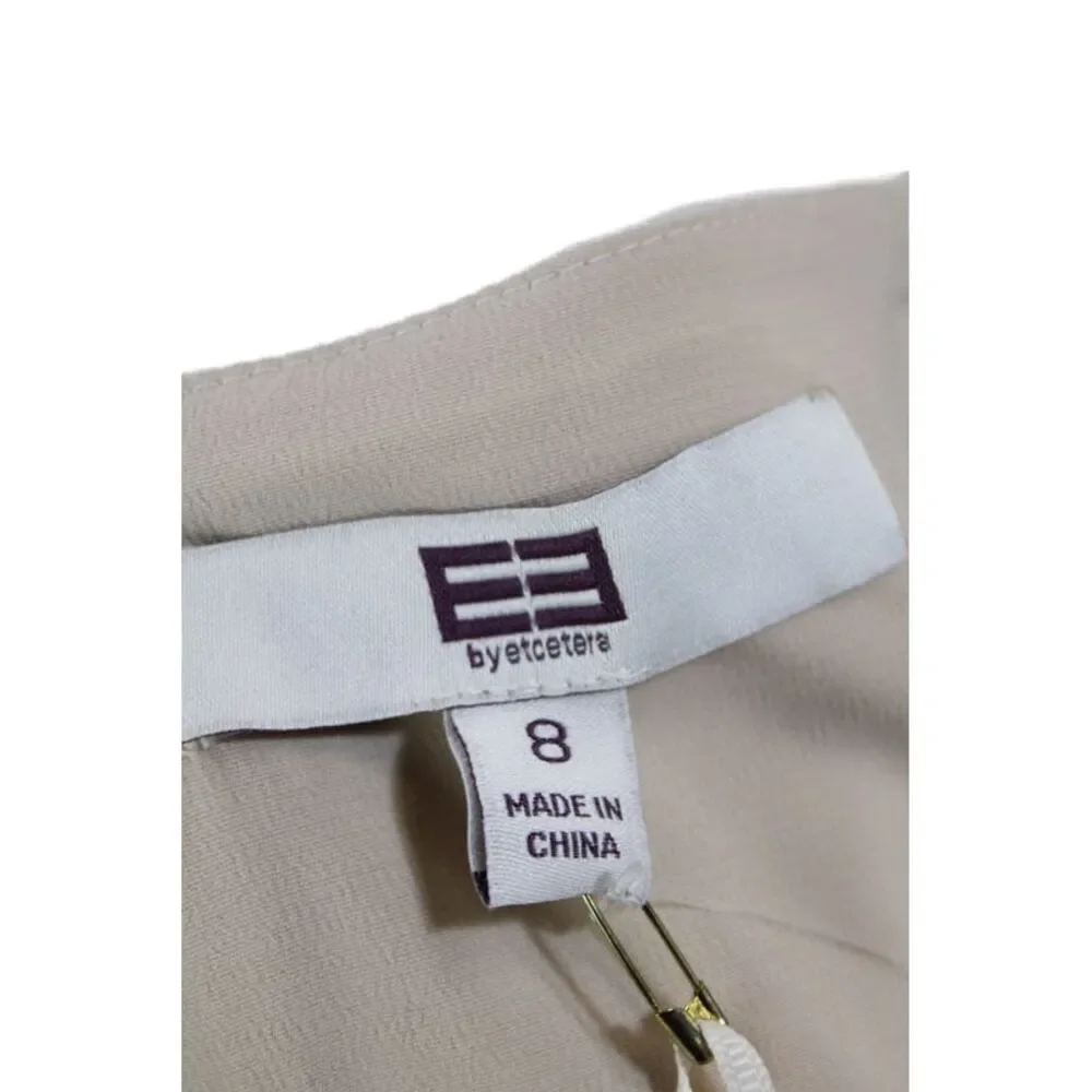 Etcetera Womens Beaded Detail Zip Up Knee Length Skirt Beatnik White Size 8